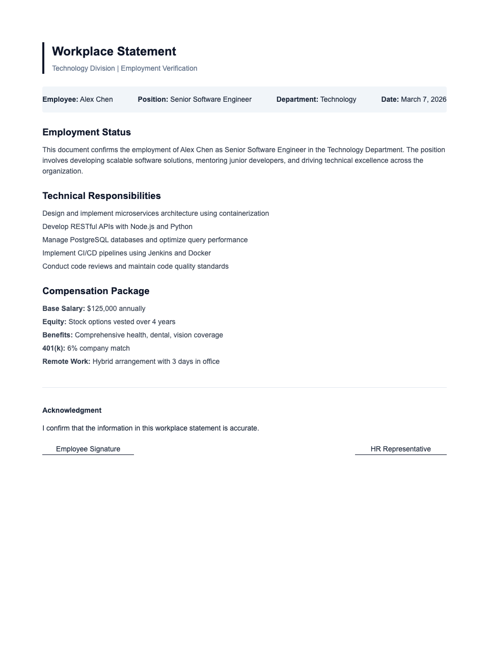 Tech modern workplace statement